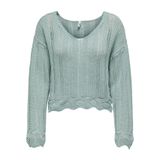 ONLY Kadın Regular Fit V Yaka Kazak, Gray Mist