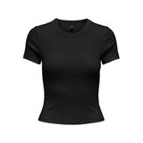 ONLY Kadın Siyah O-Neck Kısa Kollu T-Shirt, S Beden