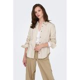 ONLY Kadın Slim Fit Uzun Kollu Kot Gömlek,%100 Pamuk, Ekru, XS