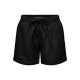 ONLY Kadın Şort ONLCARO MW LINEN B PULL-UP SHORTS CC PNT Siyah XS
