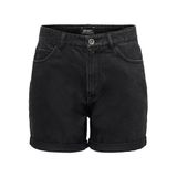 ONLY Kadın Şort ONLVega Life HW Mom, Black Denim, M