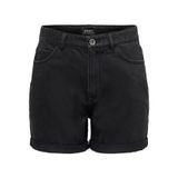 ONLY Kadın Şort ONLVega Life HW Mom, Black Denim, S