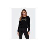ONLY Kadın Sweatshirt, Siyah, O-Neck, Uzun Kollu, M Beden