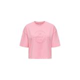 ONLY Kadın T-Shirt, Bisiklet Yaka, Kısa Kollu, Baskılı, Pembe, XS