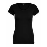 ONLY Kadın T-Shirt Onllive Love Life Basic Kadın Tişörtü, Siyah, M
