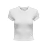 ONLY Kadın Tişört ONLELINA S/S O-NECK SHORT TOP JRS NOOS Beyaz S