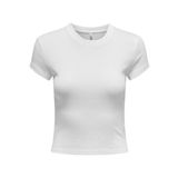 ONLY Kadın Tişört ONLELINA S/S O-NECK SHORT TOP JRS NOOS Beyaz XS