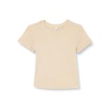 ONLY Kadın Tişört ONLELINA S/S O-NECK SHORT TOP JRS NOOS Koyu Bej XS