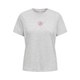 ONLY Kadın Tişört ONLFOODIE LIFE REG S/S TOP BOX JRS Açık Gri Melanj XS