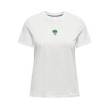 ONLY Kadın Tişört ONLFOODIE LIFE REG S/S TOP BOX JRS Parlak Beyaz M