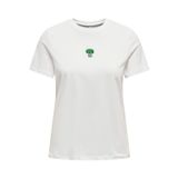 ONLY Kadın Tişört ONLFOODIE LIFE REG S/S TOP BOX JRS Parlak Beyaz XS