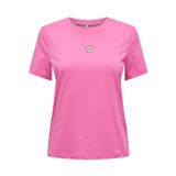 ONLY Kadın Tişört ONLFOODIE LIFE REG S/S TOP BOX JRS Pembe S