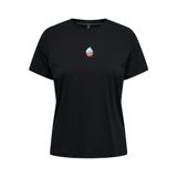 ONLY Kadın Tişört ONLFOODIE LIFE REG S/S TOP BOX JRS Siyah XS