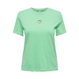 ONLY Kadın Tişört ONLFOODIE LIFE REG S/S TOP BOX JRS Yeşil M
