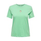 ONLY Kadın Tişört ONLFOODIE LIFE REG S/S TOP BOX JRS Yeşil S