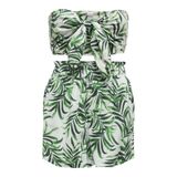 ONLY Kadın Tişört ONLMIRA BANDEAU TOP & SHORTS SET Kirli Beyaz S