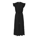 ONLY Kadın Uzun Elbise ONLLILJA LIFE BEACH DRESS Siyah L/XL