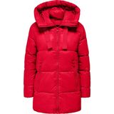 Only Kadın Uzun Kapüşonlu Uzun Şişme Mont 15304773 - Kırmızı