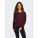 Only Kadın Yuvarlak Yaka Regular Fit Bordo Örgü Kazak - 15113356 - XL