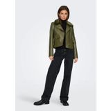 Only Kahve Kadın Mont ONLVILHELMA FAUX LEATHER BIKER OTW