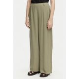 Only Keten Karışımlı Yüksek Bel Bol Paça Pantolon Bayan Pantolon 15370398 - Haki - S - 32