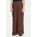Only Keten Karışımlı Yüksek Bel Bol Paça Pantolon Bayan Pantolon 15370398 - Kahve - L - 32