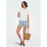 ONLY Kırık Beyaz Desenli T-Shirt ONLMIRA/EMB T-SHIRT SUD JRS, S, 5003347341, Kırık Beyaz, Kadın