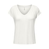 ONLY Kirli Beyaz Kadın Tişört ONLRILLA S/S V-NECK TOP JRS, S