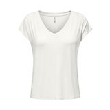 ONLY Kirli Beyaz Kadın Tişört ONLRILLA S/S V-NECK TOP JRS, XS