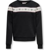 Only Kogellıs Short L/s Eye O-Neck Swt Kız Çocuk Siyah Sweatshirt - 15303568 - 122 - 128 cm