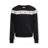 Only Kogellıs Short L/S Eye O-Neck Swt Kız Çocuk Siyah Sweatshirt - 15303568