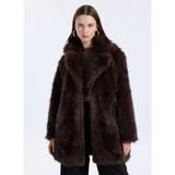 Only Koyu Kahve Kadın Kaban Onldawn Lıfe Faux Fur Coat cc Otw - XL