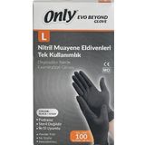 Only L 100 Lü Siyah Pudrasız Nitril Eldiven