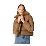 ONLY Maggi Fur Puffer Life Mont, M, 5003202721, Açık Kahve, Kadın