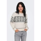 Only Minimalist Kablo Örgü Crop Kadın Kazak - Vintage Tarz - XL - Beyaz