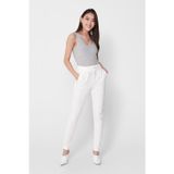 Only Normal Bel Regular Fit Dar Paça Onlpoptrash Bayan Pantolon 15115847 BEYAZ