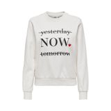 Only O Yaka Baskılı Kadın Sweatshırt Onlvıola L/S O-Neck Cc Swt, Kırık Beyaz, M