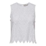 ONLY O Yaka Transparan Beyaz Bluz, L, 15343156, Bright White, Kadın