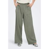 Only Onlaris Regular Fit Normal Bel Geniş Paça Bayan Pantolon 15337956 Olive