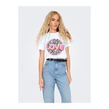 ONLY ONLARIYA LIFE REG S/S LOVE TOP BOX JRS Kadın Beyaz T-Shirt - 15343191