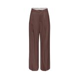 Only ONLBALI MW Pleat Wide Pantolon, Kadın, Kahverengi, L-32