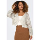 Only Onlbeach Pamuklu Regular Fit V Yaka Triko Bayan Hırka 15257604 EKRU