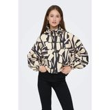 Only Onlbetty Bat Sleeve Kadın Desenli Ceket Oversize - Bej