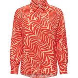 Only Onlcallie Pamuk ve Keten Karışımlı Regular Fit Gömlek Bayan Gömlek 15318800 - Mercan - Bej - S