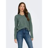 Only Onlcamilla V-Neck L/s Pullover Knt Noos Kadın Kazak 15204588 - Yeşil