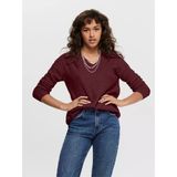 Only Onlcamılla V-Neck L/S Pullover Knt Noos Kadın Kırmızı Kazak - 15204588