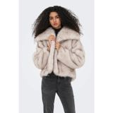 Only Onldawn Regular Fit Yumuşak Tüylü Bayan Mont 15348977 TAŞ