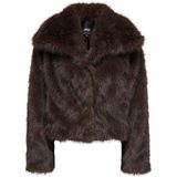 Only Onldawn Regular Fit Yumuşak Tüylü Mont Bayan Mont 15348977 - XL - Koyu Kahverengi