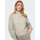 Only Onldorıtta Ls Cable Zıp Hıg Neck Knt Kadın Bej Kazak - 15306911 - XL