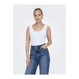 ONLY Onleasy S/L Tank Top Kadın Askılı Bluz, Beyaz, L Beden
